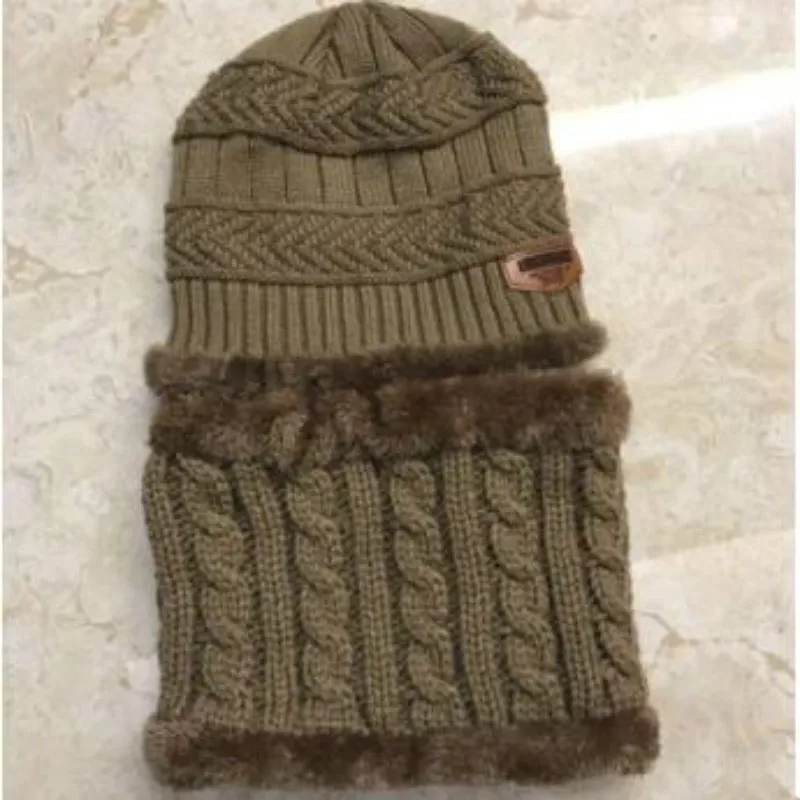 Vratu toplejše pozimi klobuk za otroke fant dekle zgosti flis podlogo, pleteno kapa, šal otrok obroč šal zimska kapa set