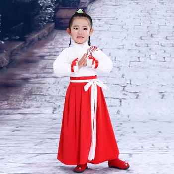 Otrok Hanfu Haljo bo Ustrezala Tradicionalni Kitajski Plesne Kostume za Dekleta Antične Pravljice Tang Dinastije Dancewear Fazi Kažejo Obleke