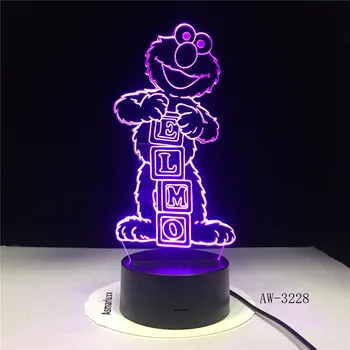 Najboljša igralka Elmo VELIKA PTICA GROUCH namizne Svetilke Sprememba Barve Lampen Otrok Nočna USB Prilagodljiv lampe Luminaria Lamparas AW-3228
