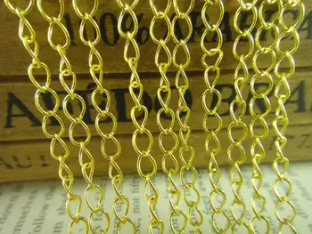 TOVARNIŠKA 5 metrov 3x5mm Gold Brass Podaljšek telesa Verige DIY nakit Ogrlica Ugotovitve C16