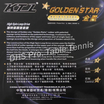 KTL GOLDEN STAR Visoki Spin Zanke Pogon Pipov Pri Namizni Tenis Gume, z Goba za namizni tenis lopar