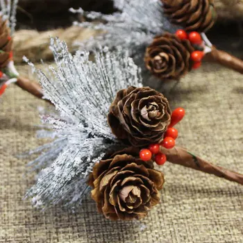 Umetne Rože Rdeče Božič Berry In Bor Membrana S Holly Veje Božično Dekoracijo za Dom Cvetlični Dekor Cvet Obrti