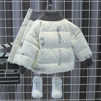 Dojenčki ne pranje navzdol oblazinjeni jakno otrok plus oblazinjeni suknjič moške zimske novo svetlo usnje oblazinjeni suknjič tujih slog visoke