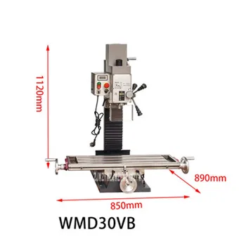 WMD30VB Gospodinjski Vrtanje Rezkalni Stroj Multi-funkcionalno Obdelavo Kovin Rezkalni Stroj Majhen Klop Vaja 110V/220V 1,5 KW