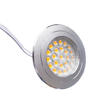 3/6Pcs 24 LED Pod Kabinet Svetlobe LED Plošček Lahka Kit RF Daljinski upravljalnik Zatemniti Nočna Lučka za Kuhinjskem Pultu Polica Osvetlitev