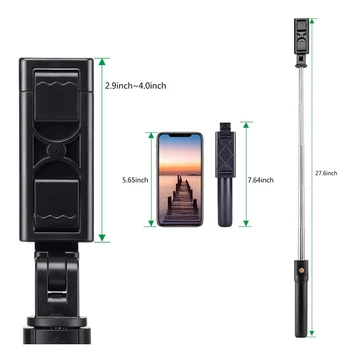 Bluetooth Podaljša Selfie Palico Stojalo s Snemljivo Brezžično Daljinsko za iPhone, Samsung NK-Nakupovanje