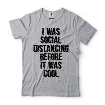 Vroče Prodaje sem Bil Socialne Oddaljujejo, Preden Je Bilo Kul Majice Intro Tee Karanteno Socialne Distancer Intro majica s kratkimi rokavi