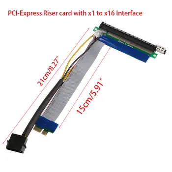 Prilagodljiv PCI Express, PCI-E 1x, da 16x Pogon Extender Riser vmesniško Kartico Kabel