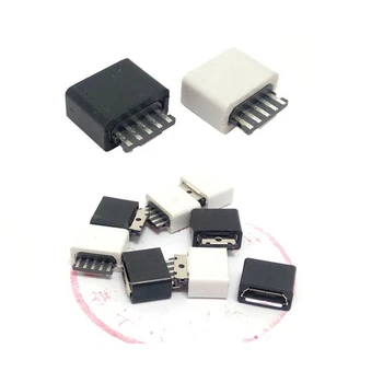 10 kompletov na veliko DIY Micro USB 2.0 tip B Ženski 5 Pin Vtičnico spojka tip kabla Skupščine Ac Priključek plastične lupine
