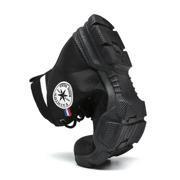2020 Čevlji Mens Usnje Obleka Black Platformo Kavbojski Škornji Zimski Krzno Moški Nepremočljiva Motoristična Zahodni Človek Čevlji Coturno