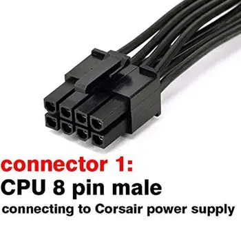 CPU 8 Pin Moški CPU 8 Pin (4+4 Pin) Moški EPS-matična plošča 12V Napajanje Kabel za Corsair Modularno Napajanje,2PCS