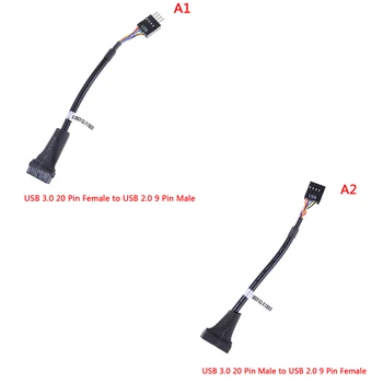USB 3.0 20 Pin Ženski Motherboard Glavi Usb 2.0, 9 Pin Moški Adapter Pretvornik-Kabel Za Računalnik PC