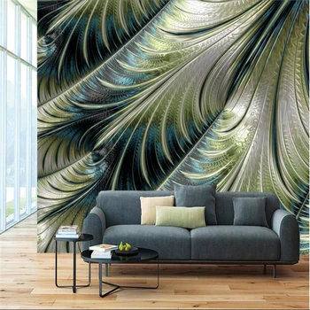 Beibehang Sodobno minimalistično pero kokosovo drevo luči dekorativno slikarstvo po meri, velika zidana svila svila ozadje