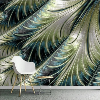 Beibehang Sodobno minimalistično pero kokosovo drevo luči dekorativno slikarstvo po meri, velika zidana svila svila ozadje