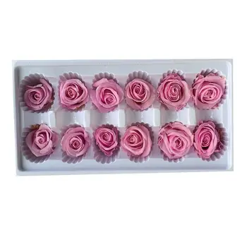3-4 cm 12pcs Kakovosti Sveže Naravno Sušene Barvit Cvet Glavo Darilo Materiala Newyear Poroka Doma Dekor Konzervirane Cvetlični Rose Polje
