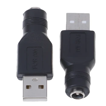 2Pcs USB Ženski 5,5 mm X 2.1 mm Ženske DC Pretvornik Adapter za Polnilnik