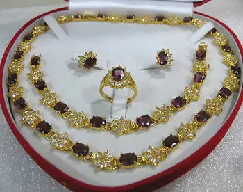 Materinski dan nakit, roza, vijolična, rumena, zlata, Nakita Cirkonij Ogrlico, Uhane Obroč Zapestnica AAA +box Kristalno Ženske Poroko