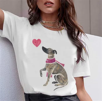 Bull Terier Rottweiler Kawaii Majica s kratkimi rokavi Ženske Beagle Mejni škotski ovčarski pes Malinois Smešno T-shirt Srčkan Whippet Hrt Tshirt Ženske