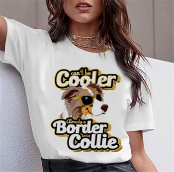Bull Terier Rottweiler Kawaii Majica s kratkimi rokavi Ženske Beagle Mejni škotski ovčarski pes Malinois Smešno T-shirt Srčkan Whippet Hrt Tshirt Ženske