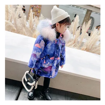 Malčka Plašč, Otroci, Dekleta 2020 Zimski Modni Preprostost Toplo Debele Hooded Navzdol Zadrgo Polno Outwear Žep otroška Oblačila