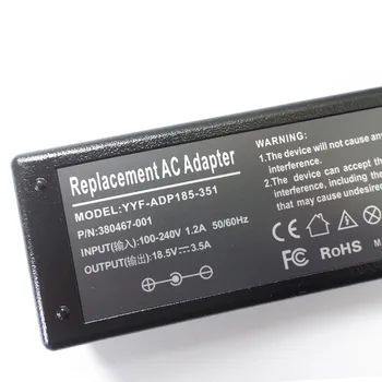 Novo 65W AC Adapter Polnilec za Baterije Napajalni Kabel Za HP Compaq 6510 6510b 6910p 6910 6515b 6515 TM2 TM2T DM4 DM4T 18.5 V 3.5