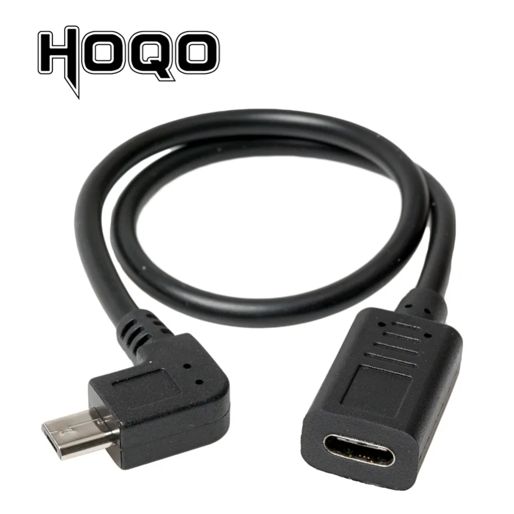 Levi kota Micro USB Moški na USB-C Ženski Kabel za 90 stopinj MicroUSB, da USB Tip C Ženski Kabel Sinhronizacija Podatkov Zaračuna Cabo za smarphone