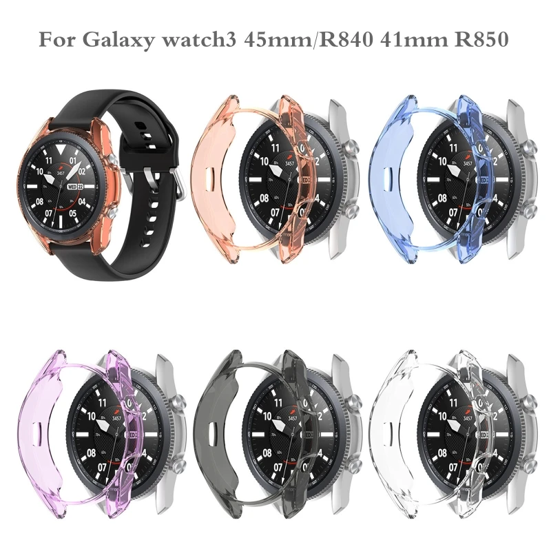 Tanko Prozorno Jasno, Mehko TPU Zaščitna Primeru Watch Kritje Anti-Scratch Odbijača Za Samsung-Galaxy Watch 3 41mm 45mm