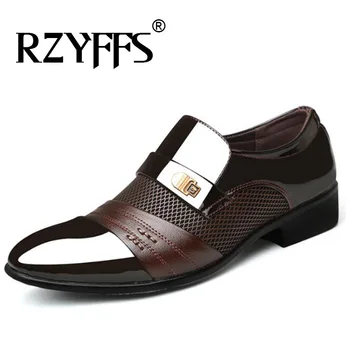 Moda za Moške Zapatos Hombre Moških Obleko Čevlje Slip-on Črno Oxford Čevlji Za Moške Stanovanj Usnje formalno čevlji Velika velikost 48 A52-99