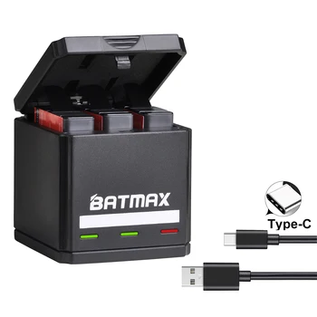 Batmax Za GoPro 7 USB Trojno polnilnik polje z Vrsto C vrata za GoPro7 Gopro 6 5 Gopro 8 baterija