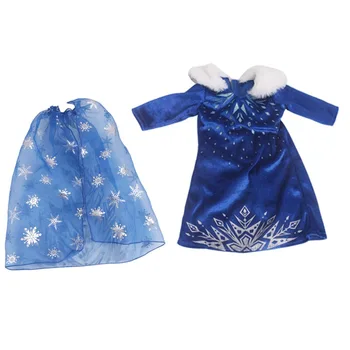 2020 Novo Fit 18 inch Baby Novo Rodila Punčko Oblačila Dodatki 43 cm, Vijolično Modra Snow Princess obleke Za Otroka Darilo za Rojstni dan
