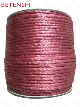 2 mm Lt slezaste barve Najlon Kabel+DIY Nakit Ugotovitve Pribor Rattail Saten Nit Macrame Vrv Zapestnica Strune 60m/Roll