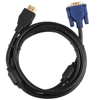 Kabel Adapter Pretvornik Zlato Plaketo HDMI na VGA 15pin Moški 1.65 m