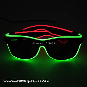 Neon luči Očala v Modi, EL Žice LED sončna Očala LED neon vrv cev za osebe z Enakomerno na Inverter
