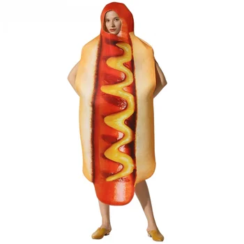 Halloween Hot Dog Cosplay Smešno Hrane Halloween Kostum Za Odrasle Ženske Božič Kolobarni pustna Otroci Družino Obleke SL2608