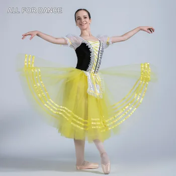 Rumena Giseile Romantični Balet Tutu Nove Plesne Kostume Balet Leotard dolg Tutu klasične giselle romantični balet tutu