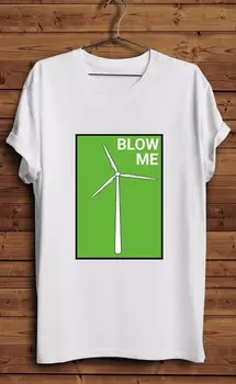 Blow Me Majica S Kratkimi Rokavi Za Okolje Eko Zelena Zemlja Zrak Načrt Za Vetrne Turbine Hipster