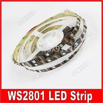 5M Posamično Naslovljive Ne Nepremočljiva WS2801 Digitalni LED Trak 5V RGB LED Light Magic Sanje Barve 32 Led/m 32 IC Black PCB