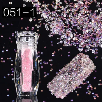 1 steklenica Sije Kristalno Mešani Cirkon Kaviar Mini Kroglicami 3D Nail Bleščice Okraski Majhen Diamant Steklo Kamen