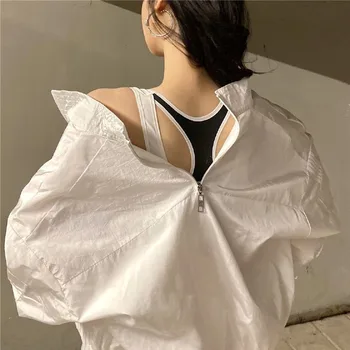 Ženske Bele Zadrgo Jakna+visoko Pasu Hlače Priložnostno 2021 Moda za Ženske Obleke, Klub Obleke Znoj Obleko Zadrgo Priložnostne Obleko Hlače