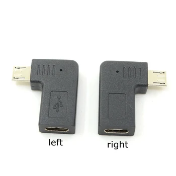 Levo in Desno pod kotom 90-stopinjski Mikro USB Moški-Tip C USB 3.1 tip-c Ženski Komolec Adapter Pretvornik Priključek za Telefon, Tablični računalnik