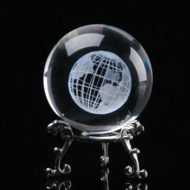 6 CM 3D Laserski Zemljo Steklo Kristalno Kroglo Miniaturni Model Plovila, Kristalno Kroglo Ornament Svetu Stekla Domov Dekoracijo Opremo