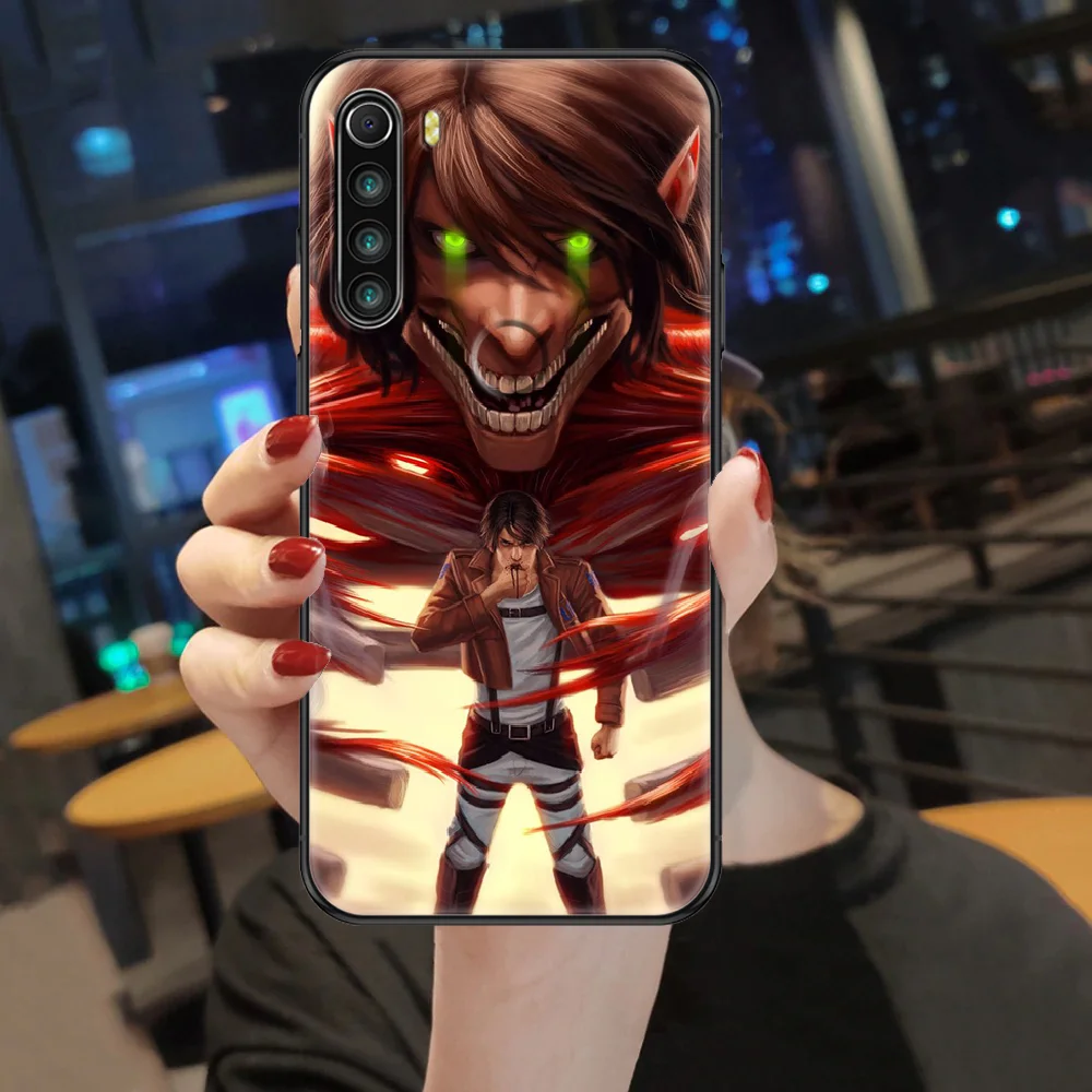 Anime napad na Titan Telefon primeru Za Xiaomi Redmi Opomba 7 7A 8 8T 9 9A 9, 10 K30 Pro Ultra black slikarstvo prime tpu funda 3D
