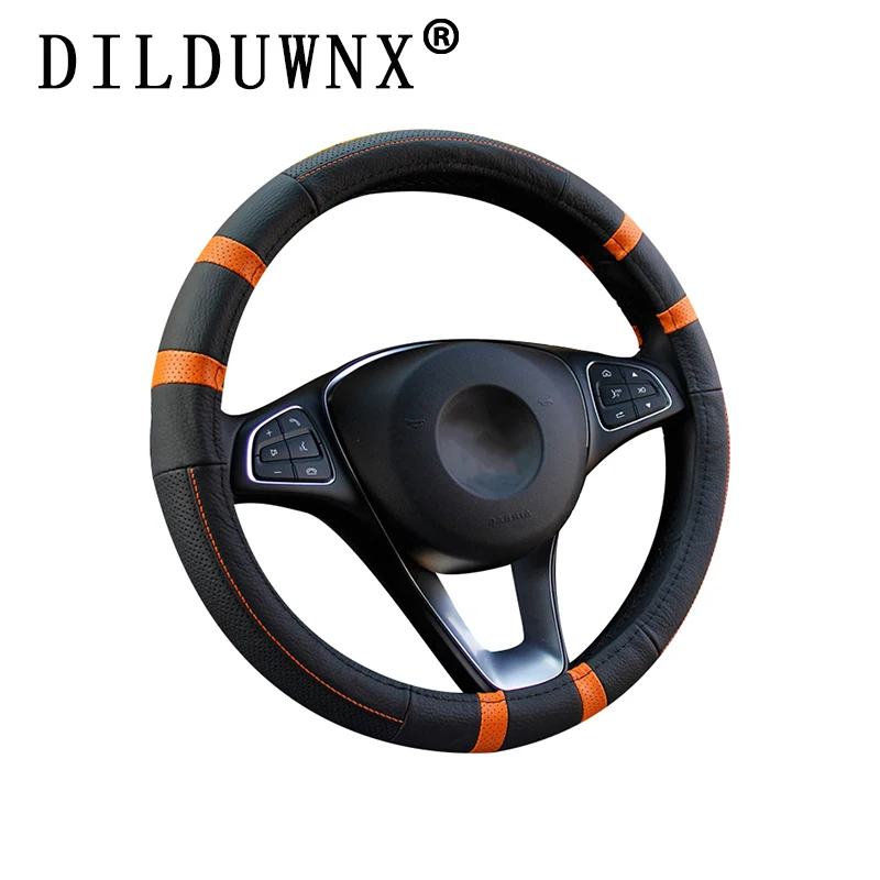 DILDUWNX 37-38 CM nov volan pokrivajo glavo plast usnja avto ročaj rokavice tovornjak volan pokrov