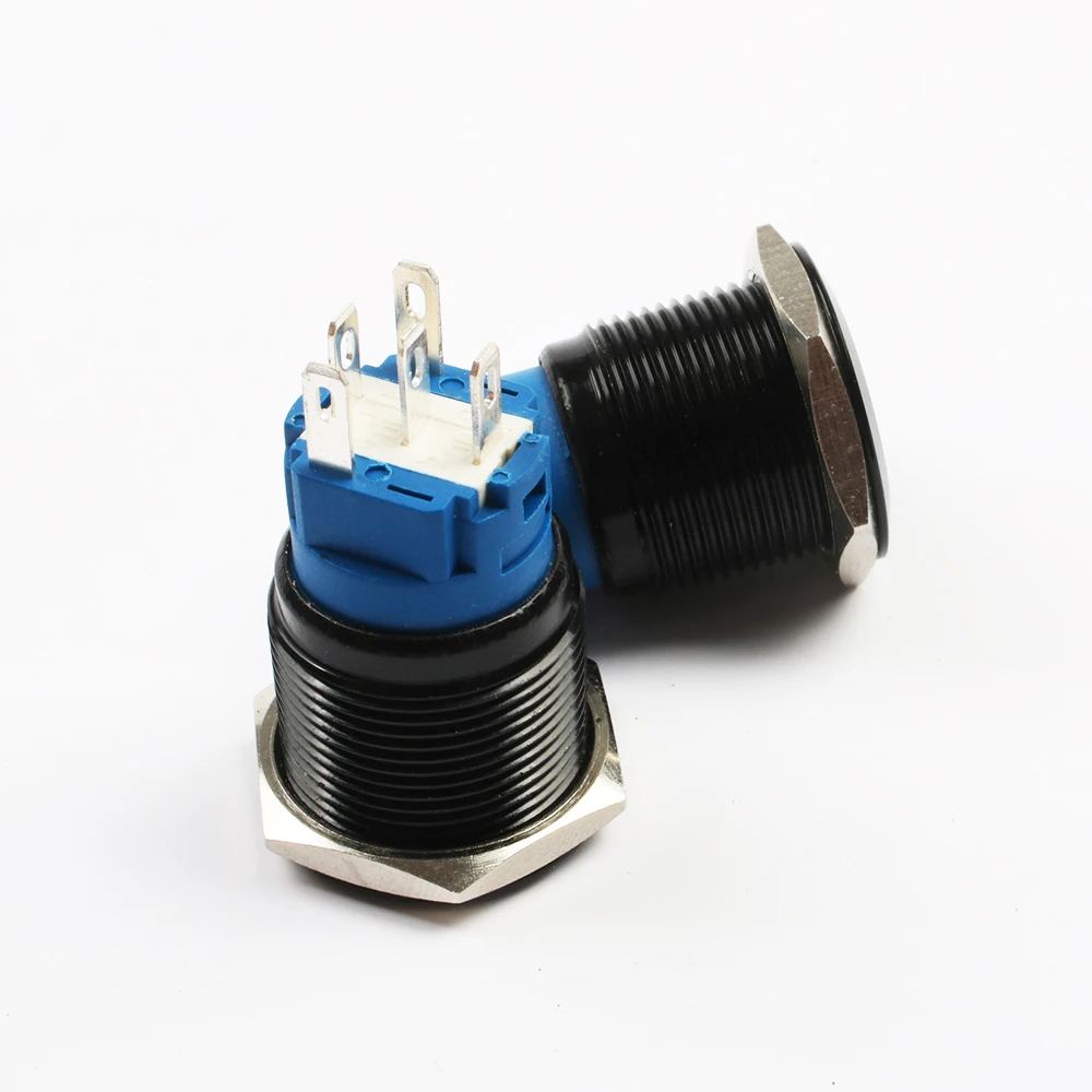 Nov način LED 19 mm pritisni gumb stikalo pritisnite gumb stikala avto stikalo za Vklop znamke NI NC Black Kratkotrajno PC Zaporno