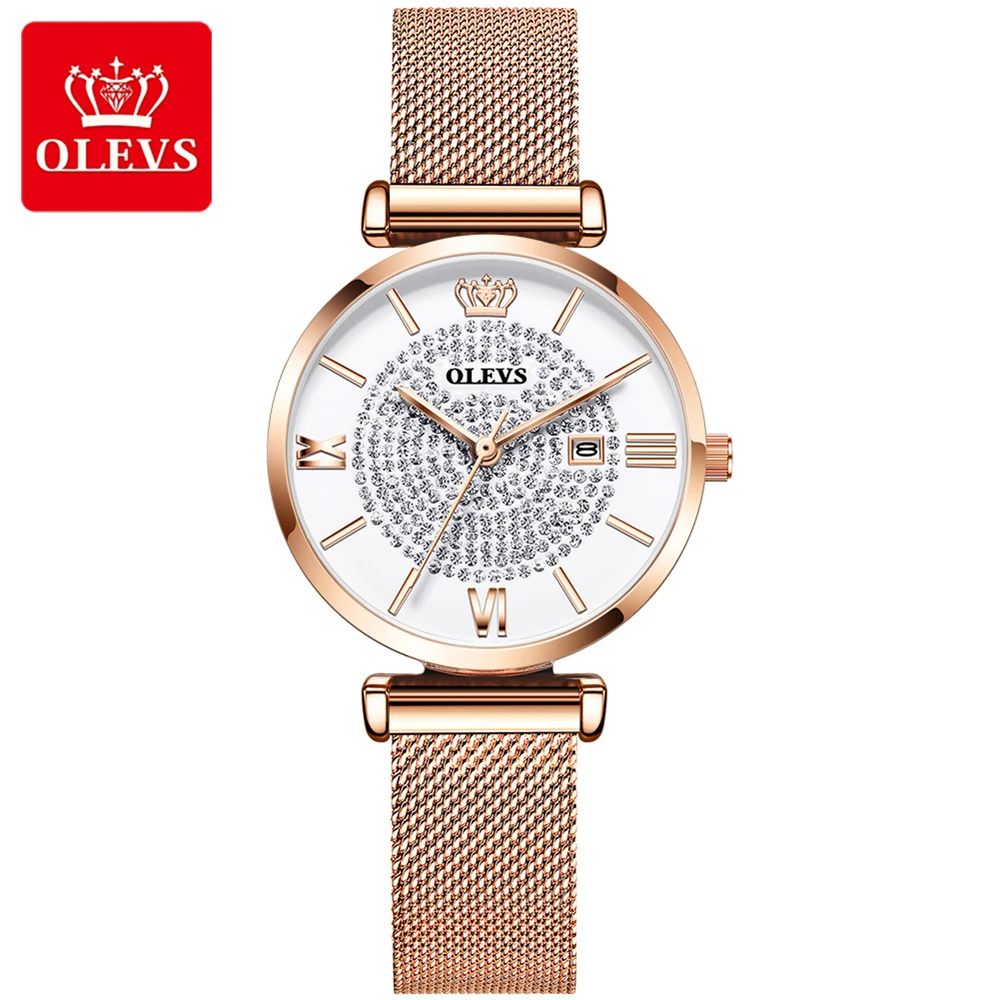 OLEVS Ženske Luksuzni Diamant Ure Top blagovne Znamke Nepremočljiva Modne Dame Watch Japonska Gibanje Kvarčne Ročne ure Reloj Mujer 6892