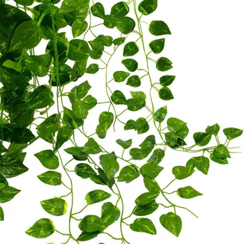 24 Kos Umetne Ivy Garland Listje Zeleno Listje, Ponaredek Visi vinske Trte, naprave za svate Vrt Dekoracijo Sten