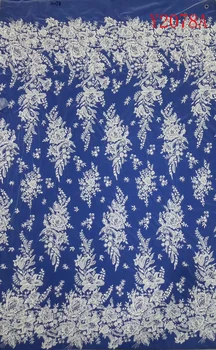 Y2078A Novo Desgn Beaded Vezenine, Čipke Poročno Obleko Tkanine Nigerijski Tekstilne Afriške Obrezovanje Čipke 5Yards/ veliko