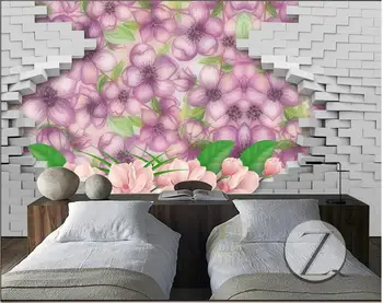 3d ozadje po meri foto zidana Roza breskov cvet na zid sliko za ozadje za stene, 3 d doma dekor dnevna soba