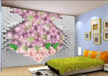 3d ozadje po meri foto zidana Roza breskov cvet na zid sliko za ozadje za stene, 3 d doma dekor dnevna soba