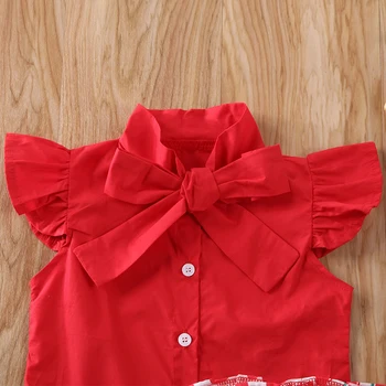 2020 Baby Poletnih Oblačil 1-6T Malčka Otrok Baby Dekle polna Rdeča Majica Vrh Lubenica Kratke Hlače Obleko Oblačila 2Pcs Nastavite Sunsuit